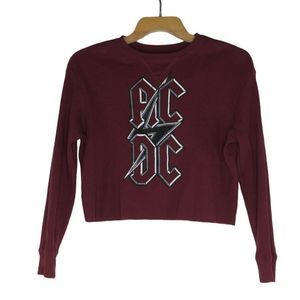 AC/DC Women's Burgundy Crew Neck Sweater